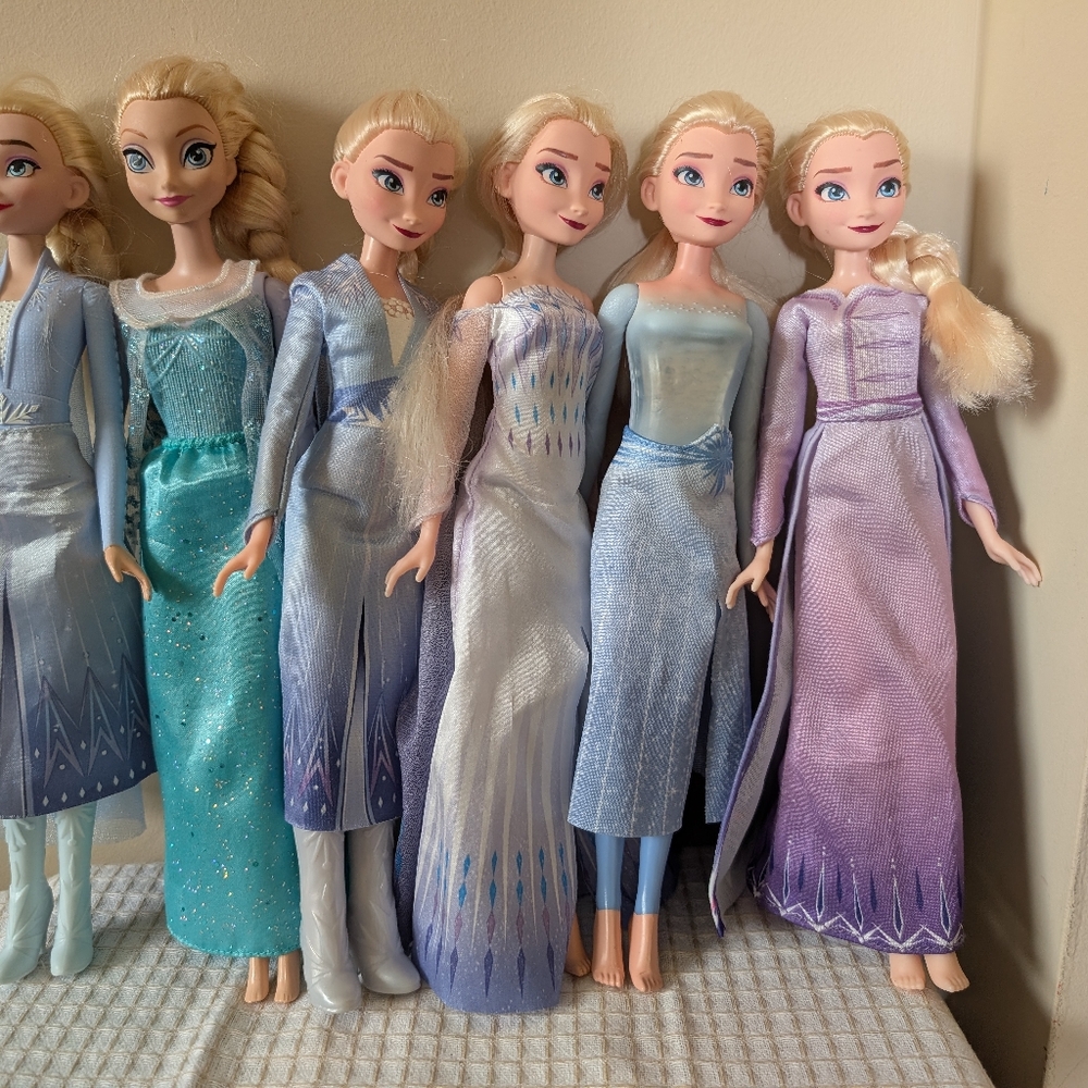 Lot of 6 Disney Frozen Elsa Fashion Dolls  from Mattel & 12" Tall.
